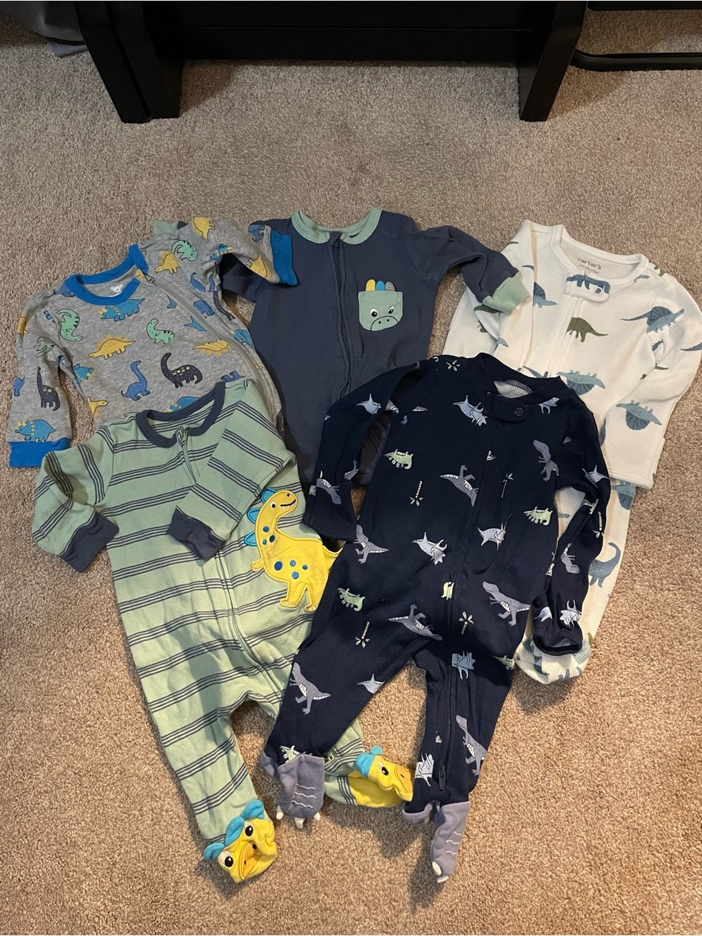Carter's Dinosaur Footed One-Piece Pajamas Set